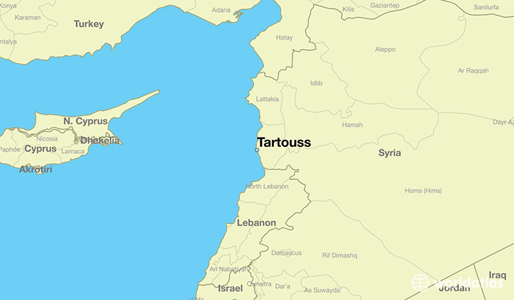 map showing the location of Tartouss