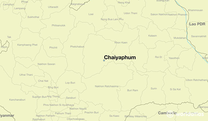 map showing the location of Chaiyaphum
