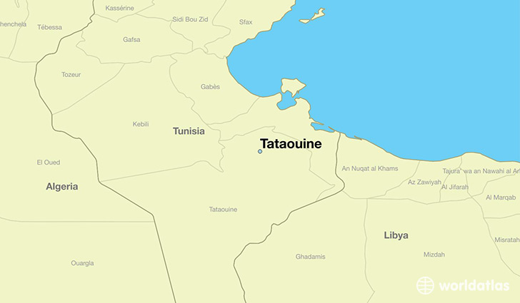 map showing the location of Tataouine