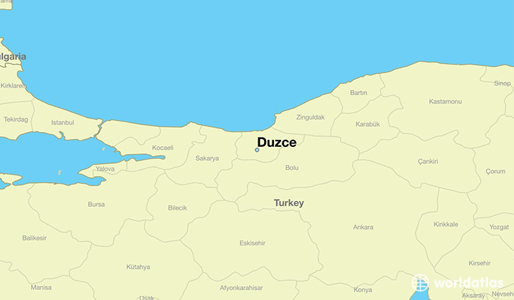 map showing the location of Duzce