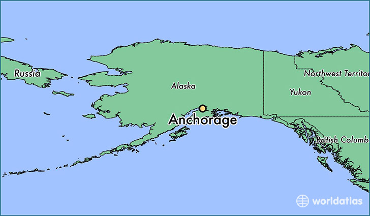 map showing the location of Anchorage