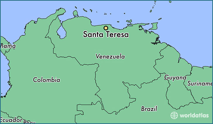 map showing the location of Santa Teresa