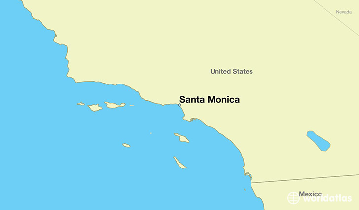 map showing the location of Santa Monica