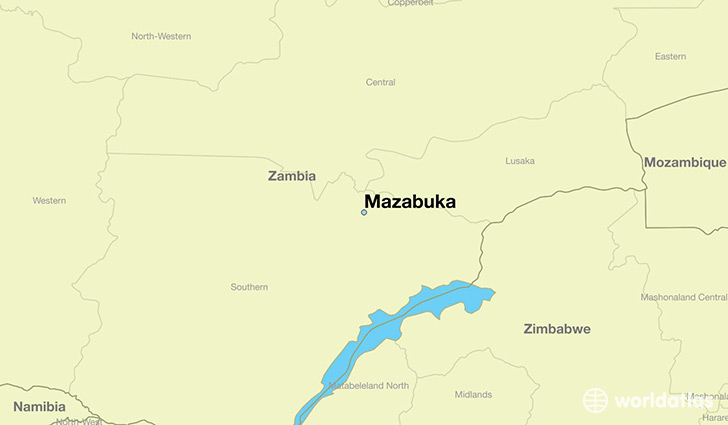 map showing the location of Mazabuka