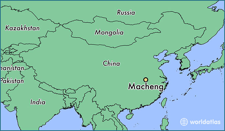 map showing the location of Macheng