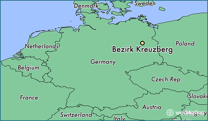 map showing the location of Bezirk Kreuzberg