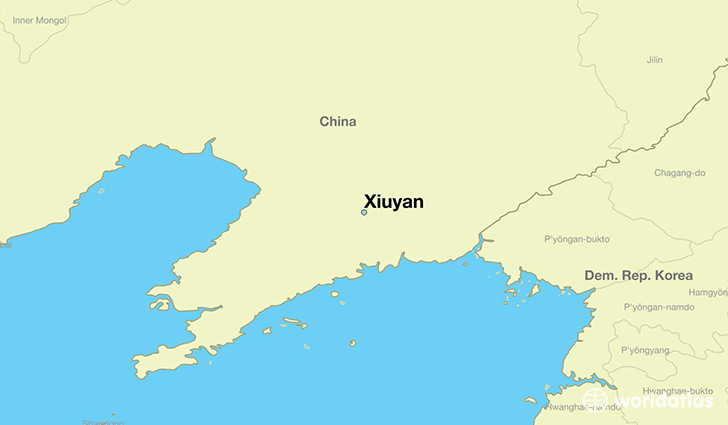 map showing the location of Xiuyan