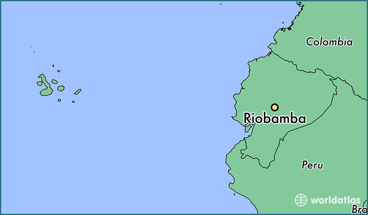 map showing the location of Riobamba