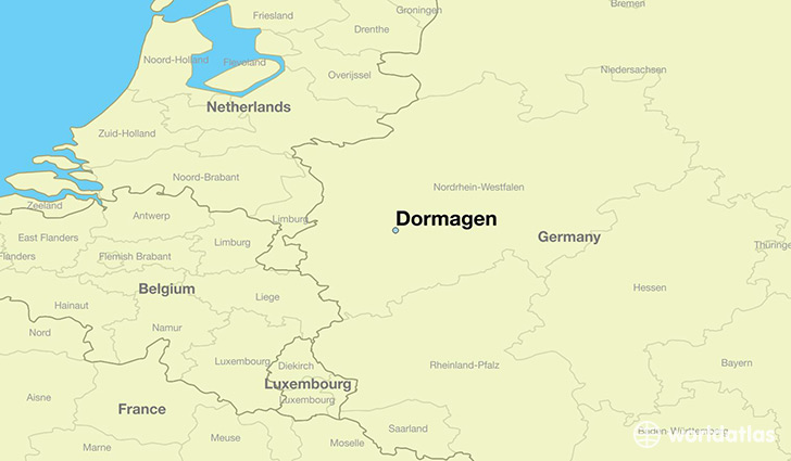 map showing the location of Dormagen