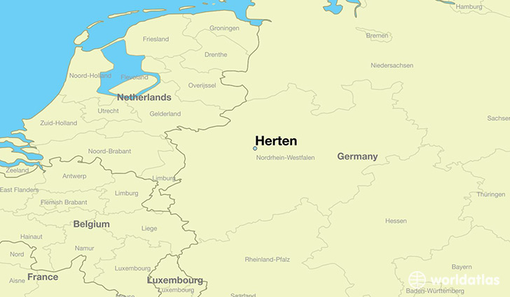 map showing the location of Herten