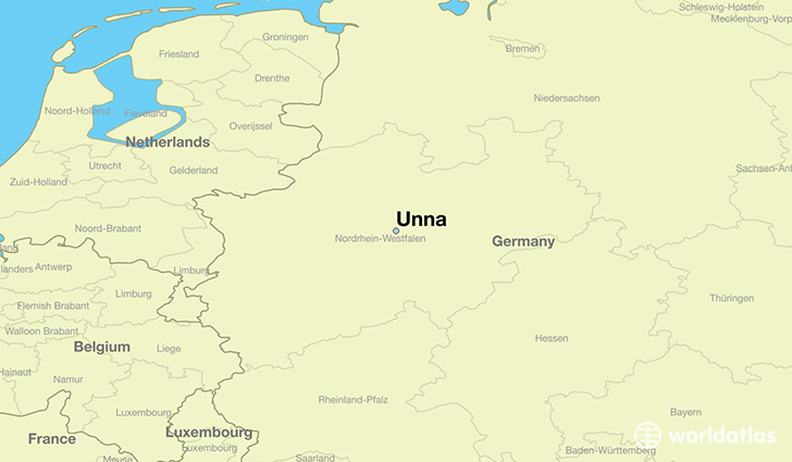 map showing the location of Unna