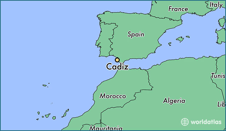 map showing the location of Cadiz