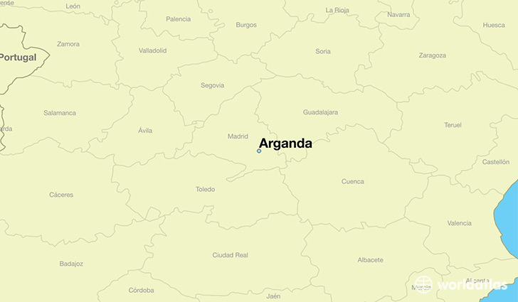 map showing the location of Arganda