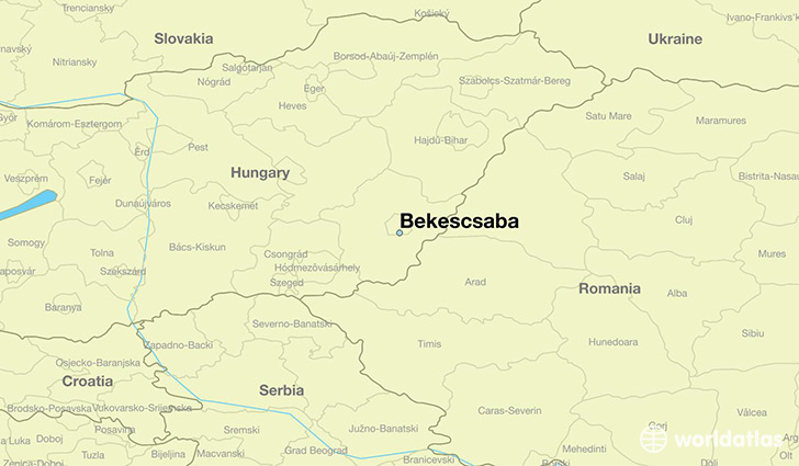 map showing the location of Bekescsaba