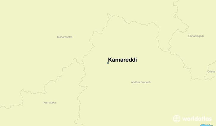 map showing the location of Kamareddi