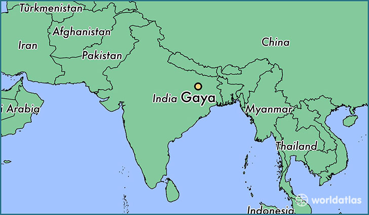 map showing the location of Gaya