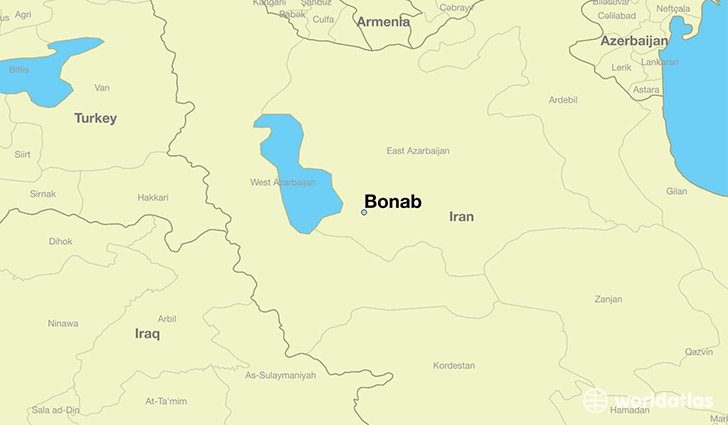 map showing the location of Bonab
