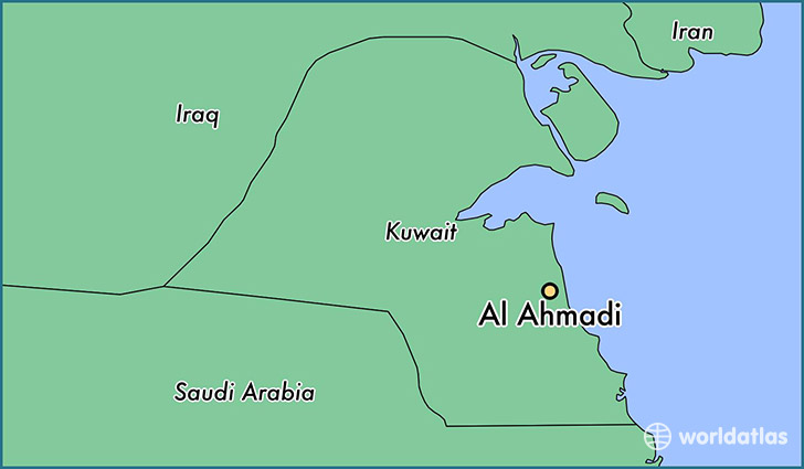 map showing the location of Al Ahmadi