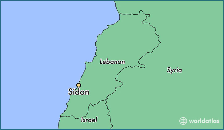 map showing the location of Sidon