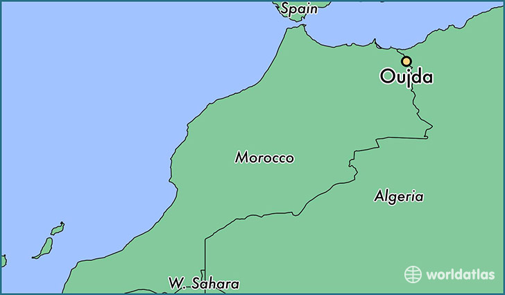 map showing the location of Oujda