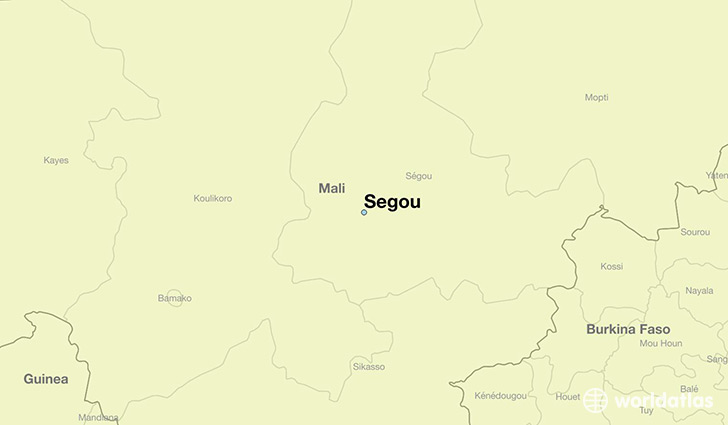 map showing the location of Segou