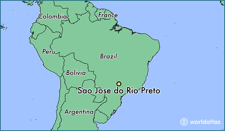 map showing the location of Sao Jose do Rio Preto