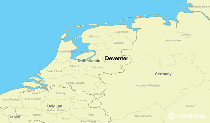 map showing the location of Deventer