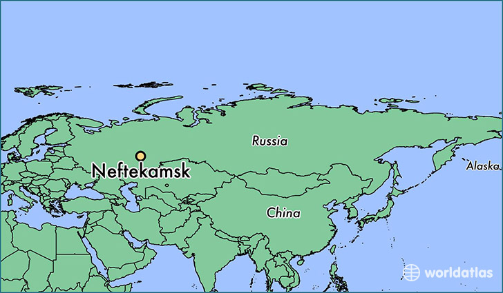 map showing the location of Neftekamsk