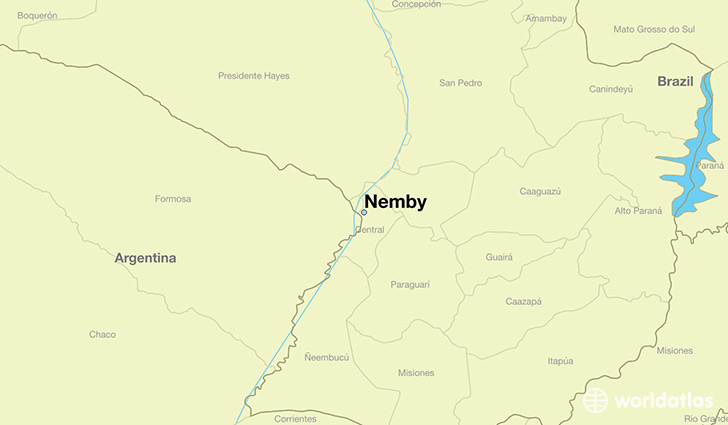 map showing the location of Nemby