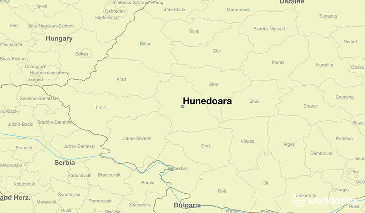 map showing the location of Hunedoara