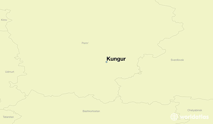 map showing the location of Kungur