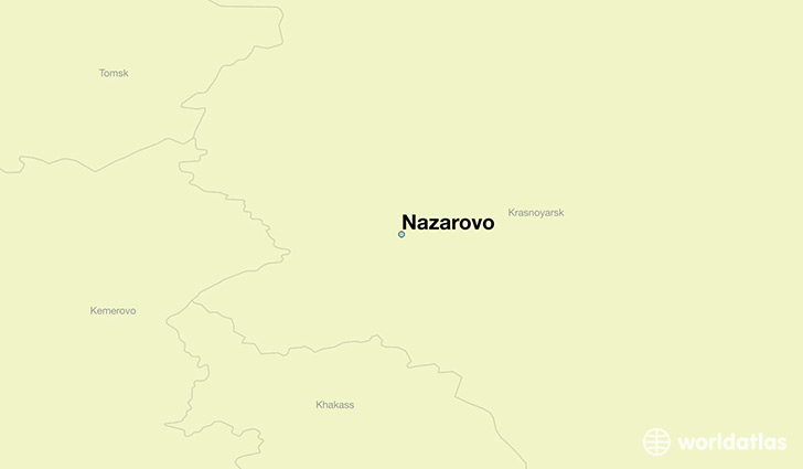 map showing the location of Nazarovo
