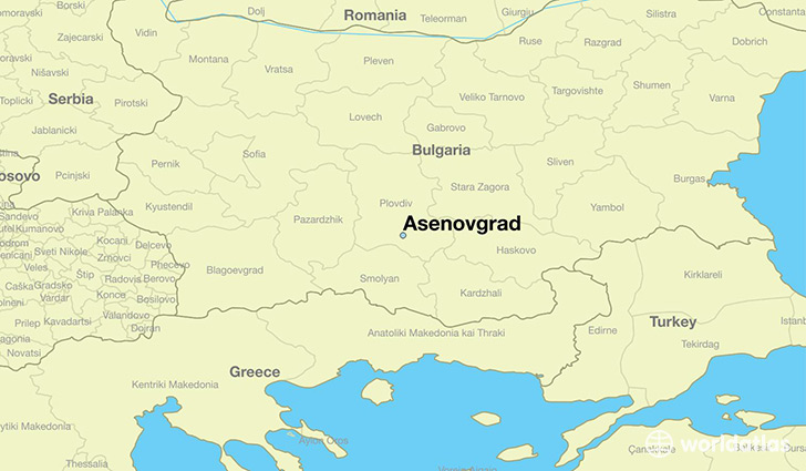 map showing the location of Asenovgrad