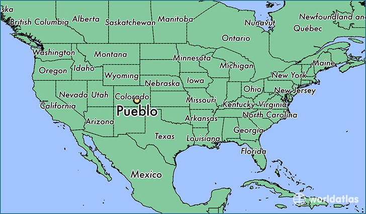 map showing the location of Pueblo