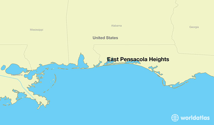 map showing the location of East Pensacola Heights