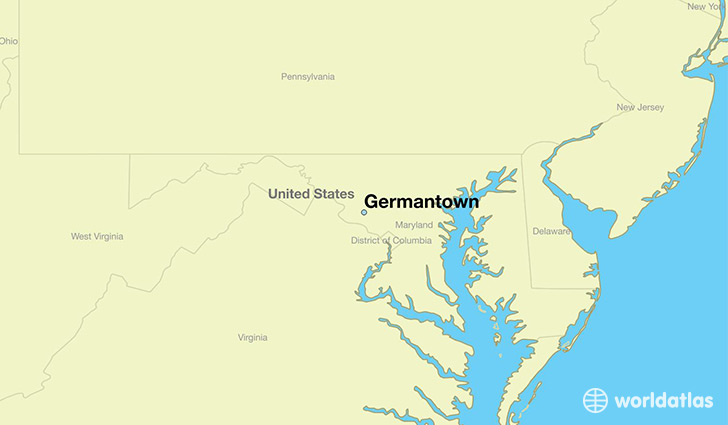 map showing the location of Germantown
