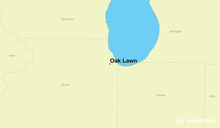map showing the location of Oak Lawn