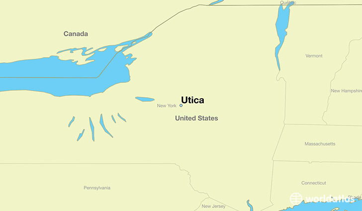 map showing the location of Utica