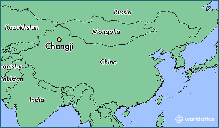 map showing the location of Changji