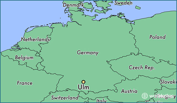 map showing the location of Ulm