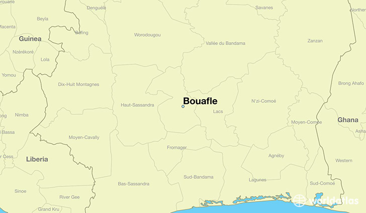 map showing the location of Bouafle