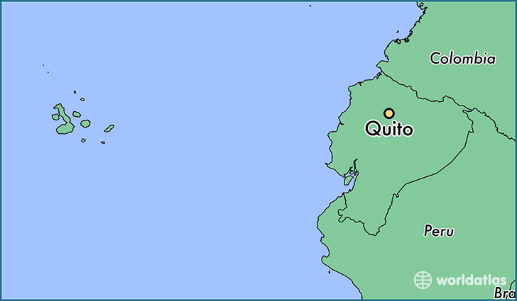map showing the location of Quito