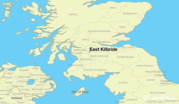 map showing the location of East Kilbride