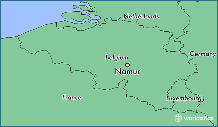 map showing the location of Namur
