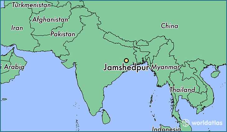 map showing the location of Jamshedpur