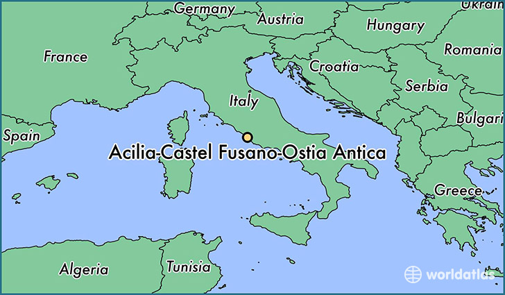 map showing the location of Acilia-Castel Fusano-Ostia Antica