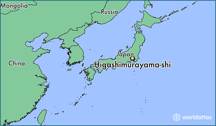 map showing the location of Higashimurayama-shi