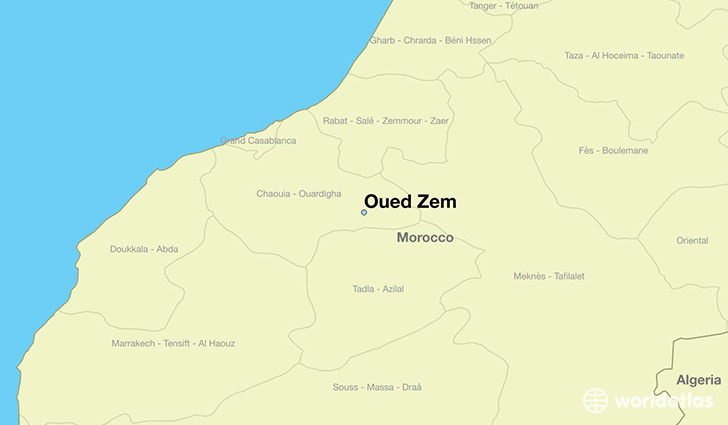 map showing the location of Oued Zem
