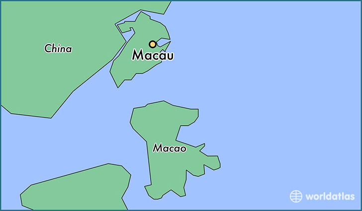 map showing the location of Macau