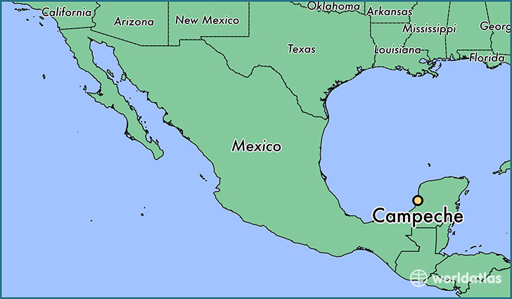 map showing the location of Campeche